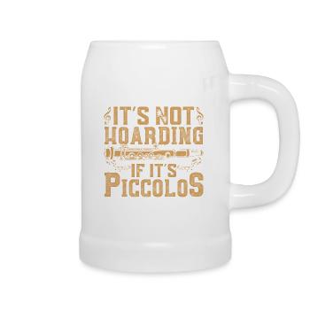 Piccolo-Spieler Marschband Orchester-Instrument - Bierkrug - Weiß - Rechts