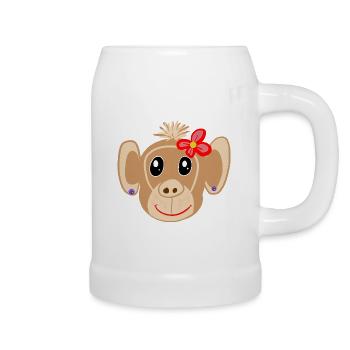 Monkey Girl Monkey Kids - Beer Mug - white - Right