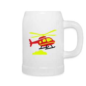 Rettungshubschrauber Notarzt - Bierkrug - Weiß - Rechts