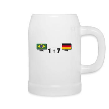 1 zu 7 - Bierkrug - Weiß - Rechts
