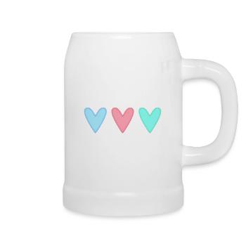 HERZ. HERZ. HEILIGER VALENTINSTAG. LIEBE. LIEBE. PAAR. - Bierkrug - Weiß - Rechts