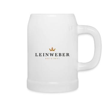 Logo original de la famille Leinweber - Chope en céramique - blanc - Droite