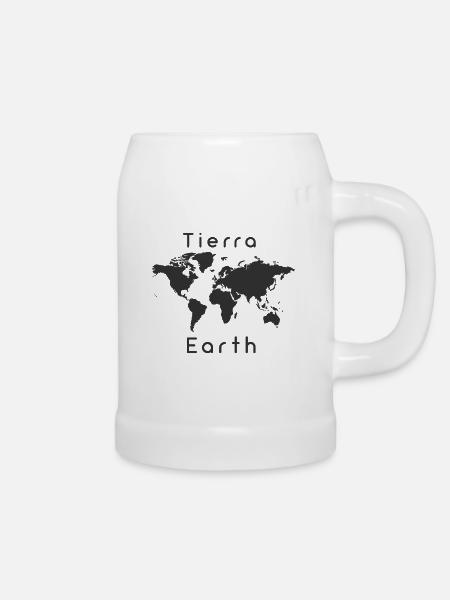 Erde-Erde - Bierkrug - Weiß