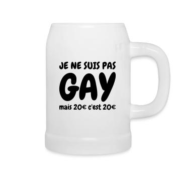 Je ne suis pas gay - Humour - Drôle - Blague - Fun - Chope en céramique - blanc - Droite