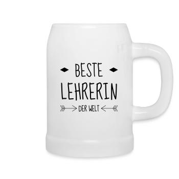 School Teacher Schule Lehrerin Ecole Prof Lehrer - Beer Mug - white - Right