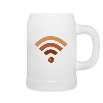 wifi haselnuss - Bierkrug - Weiß - Rechts