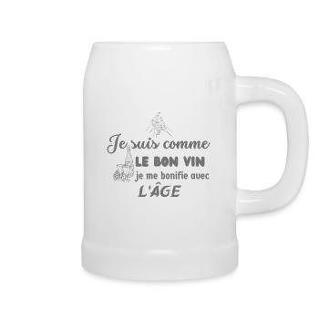 Je suis comme le bon vin - Chope en céramique - blanc - Droite