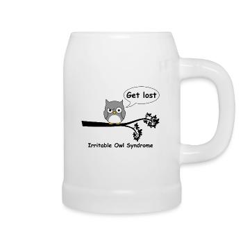 Irritable owl syndrome - Beer Mug - white - Right