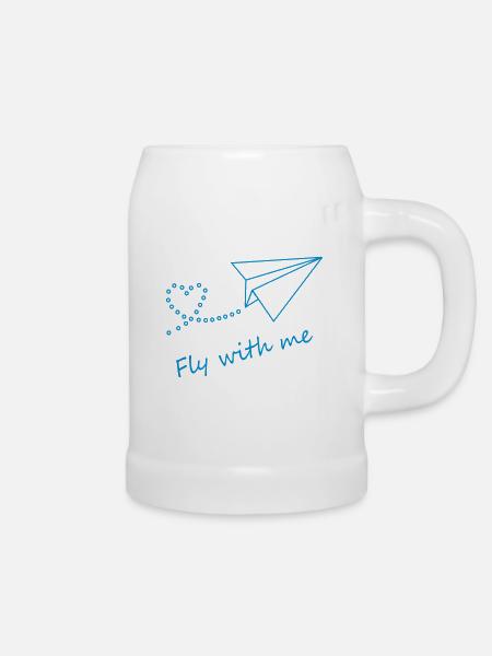 Fly with me - Bierkrug - Weiß