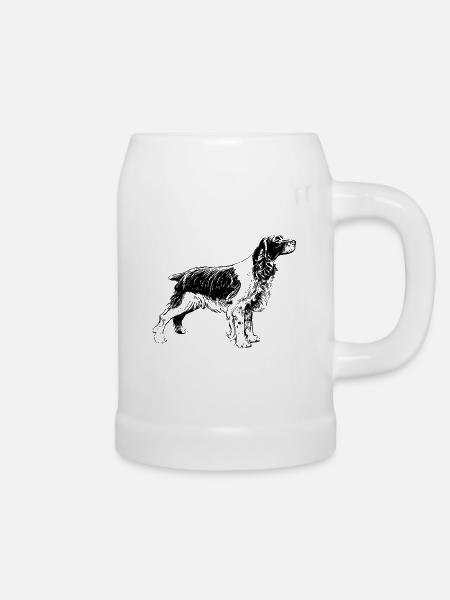 Jagdhund - Bierkrug - Weiß