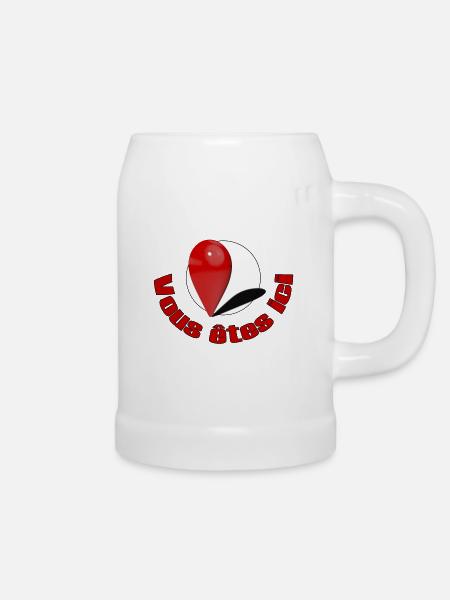 Sie sind hier mit Text - Bierkrug - Weiß