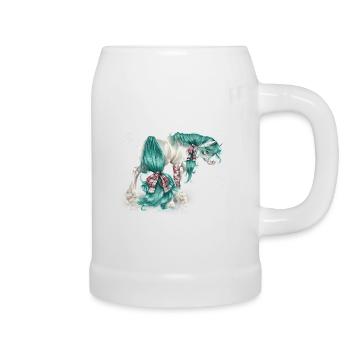 Opalina - Chope en céramique - blanc - Droite
