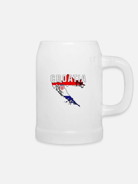 Kroatien - Fanshirt - Bierkrug - Weiß