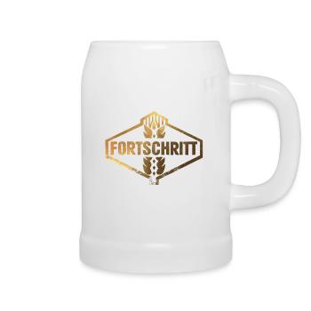 FORTSCHRITT DDR Landmaschinen Vintage Gold - Bierkrug - Weiß - Rechts