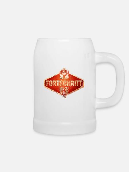 DDR Fortschritt - Traktoren - Vintage Logo Rosti - Bierkrug - Weiß