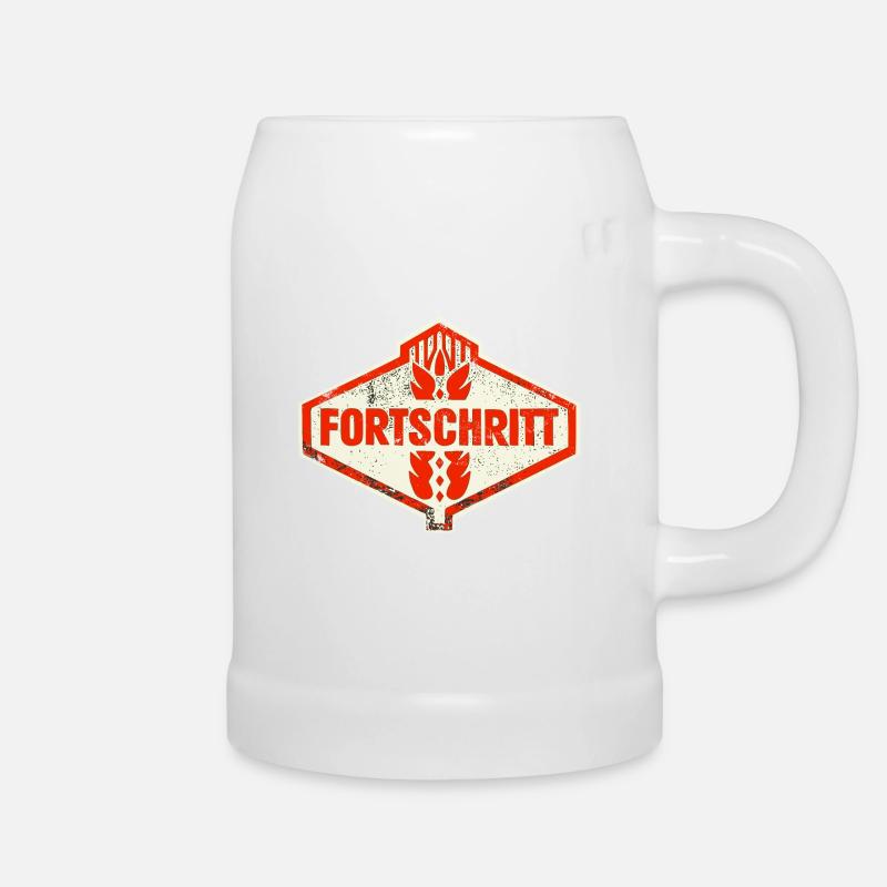 DDR FORTSCHRITT Retro Logo Ostalgie LPG - Bierkrug - Weiß