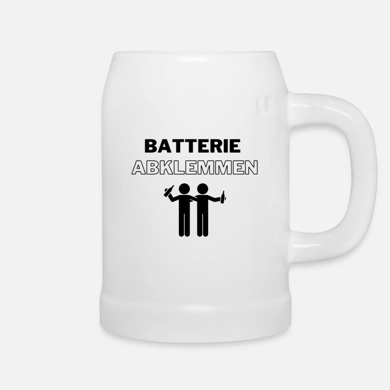 Batterie abklemmen Freunde - Bierkrug - Weiß