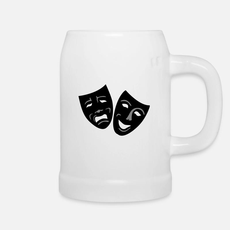 Masken - Bierkrug - Weiß