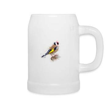 Aquarell Finch - Bierkrug - Weiß - Rechts