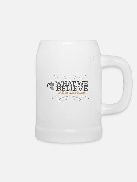 What We Believe-Shoplogo - Bierkrug - Weiß
