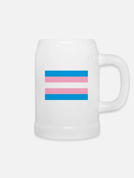 Transgender-Stolz-Flagge - Bierkrug - Weiß