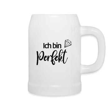 Ich bin perfekt - Bierkrug - Weiß - Rechts