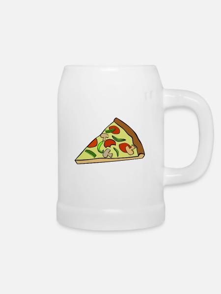 Pizza Pizzastück - Bierkrug - Weiß