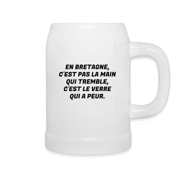 Bretagne / Breton / Bretonne / Breizh / Bzh - Chope en céramique - blanc - Droite