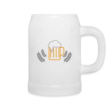 Bier Logo - Bierkrug - Weiß - Rechts