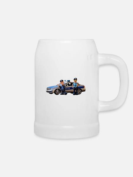 Polizeiauto - Bierkrug - Weiß
