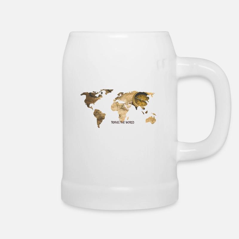WORLD MAP - Beer Mug - white
