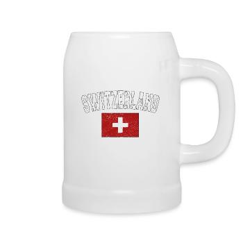 SWITZERLAND - Pavillon suisse - usedlook - Chope en céramique - blanc - Droite