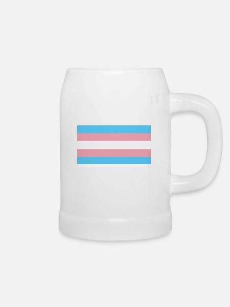 Trans-Flagge Design - Bierkrug - Weiß