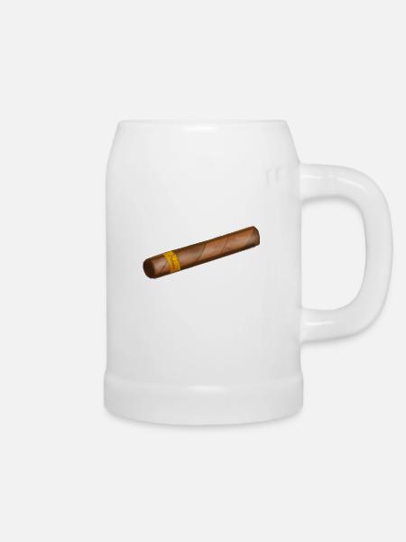 Zigarre - Bierkrug - Weiß
