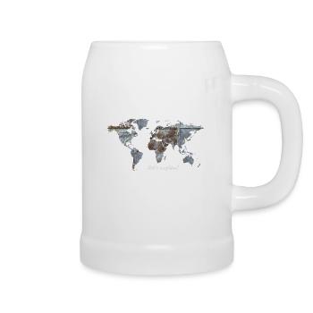 World Map - Let's explore! - Beer Mug - white - Right