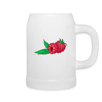 Framboises - Chope en céramique - blanc - Droite