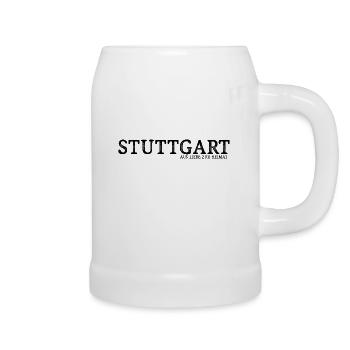 Stuttgart aus Liebe zur heimat - Schriftzug - Bierkrug - Weiß - Rechts