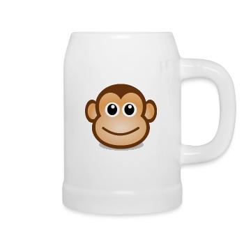 Monkey Face Gift Idea - Beer Mug - white - Right