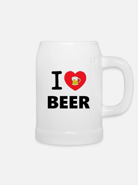 I LOVE BEER - Bierkrug - Weiß