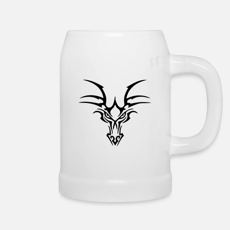 Drachenkopf - Bierkrug - Weiß