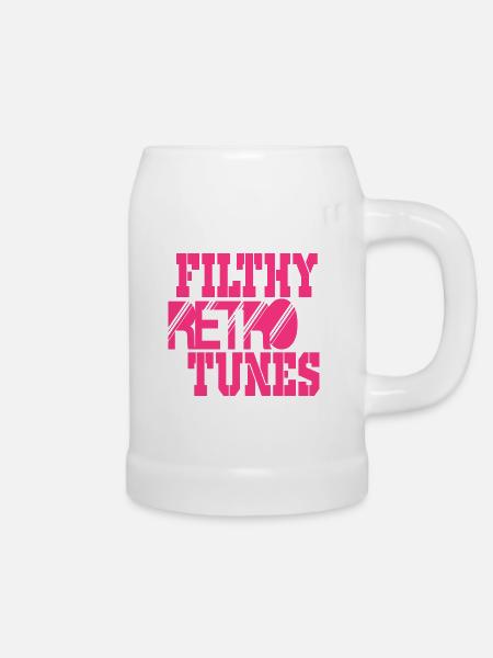 schmutzige Retro-Melodien - Bierkrug - Weiß