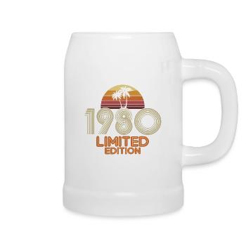 1980 Retro Geburtstag Geschenkidee - Bierkrug - Weiß - Rechts