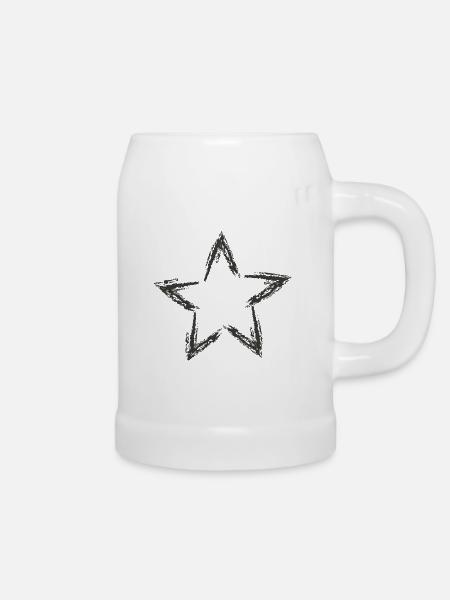 Stern Sternchen Skizze - Bierkrug - Weiß