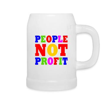 People not profit - Bierkrug - Weiß - Rechts