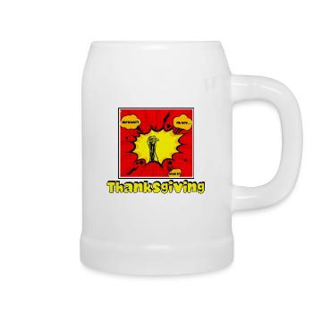 Cartoon turkey - Beer Mug - white - Right