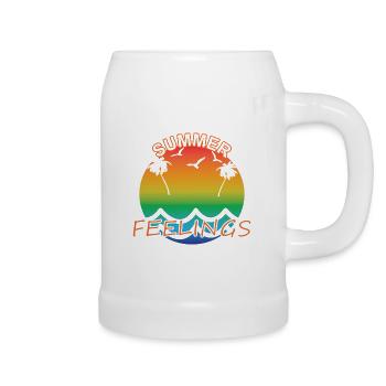 Summer Feelings - Bierkrug - Weiß - Rechts