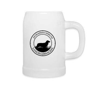 Langhaardackel Jagdgebrauchshund Jagdhund Wilsigns - Bierkrug - Weiß - Rechts
