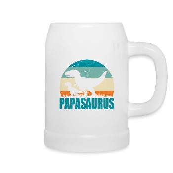 Idée cadeau de papa, papa papa fête des pères Papasaurus - Chope en céramique - blanc - Droite
