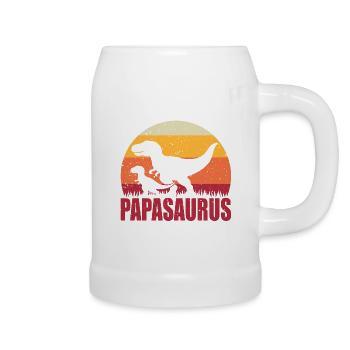 Idée cadeau de papa, papa papa fête des pères Papasaurus - Chope en céramique - blanc - Droite