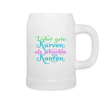 Mieux vaut de bonnes courbes que de mauvais bords, coloré - Chope en céramique - blanc - Droite